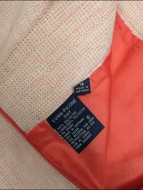 Vintage Evan-Picone Coral & Ivory Tweed Suit Skirt